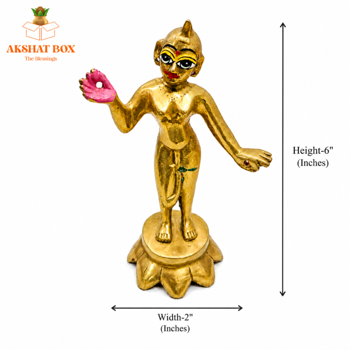 Radha Brass Idol 6 Inch - Image 4