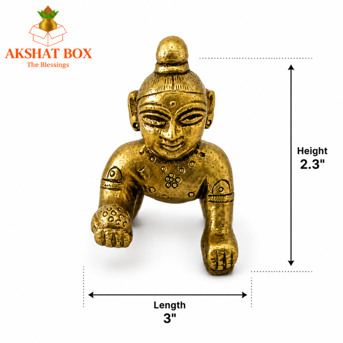 Laddu Gopal Brass Idol 2.3 Inch - Image 4