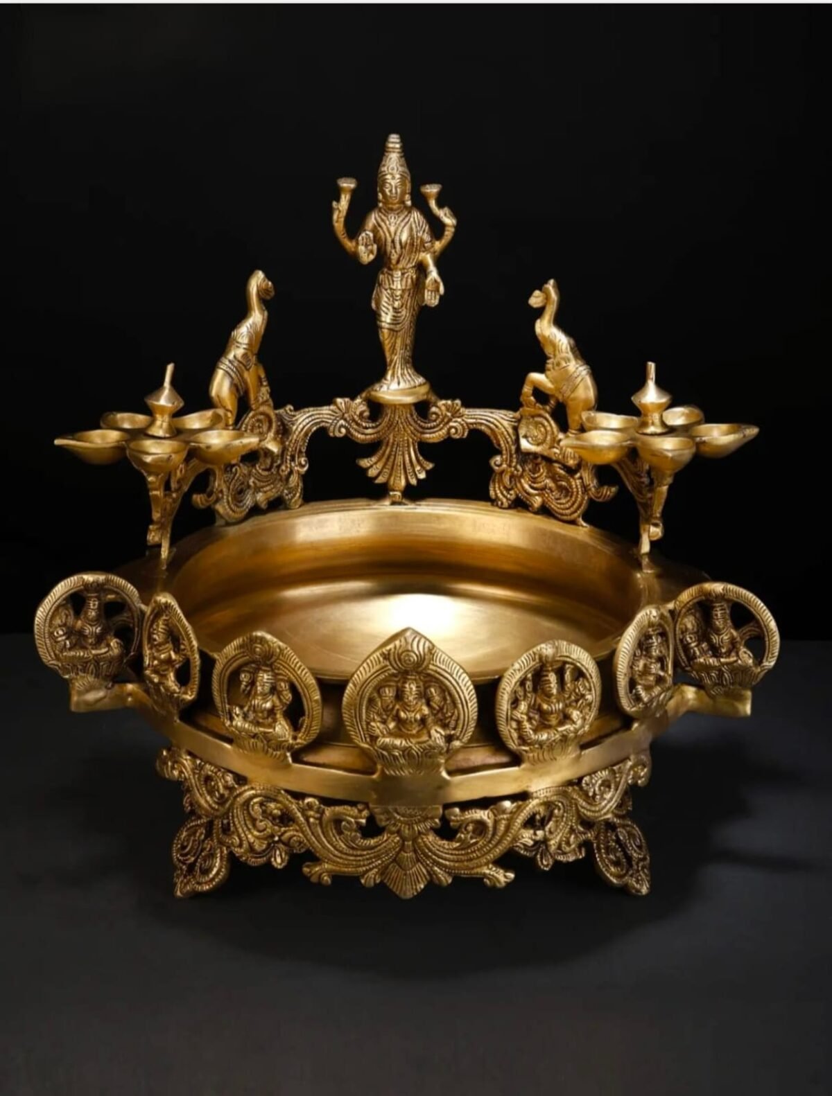 Brass Ashtalakshmi Urli 16 Inch for Puja & Home Decor | Buy Online - Image 3